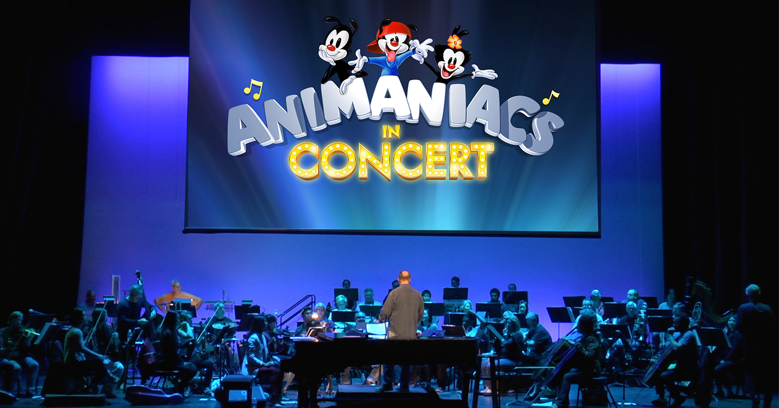 Promotional photograph of Concierto de Animaniacs in Concert en Malibu.