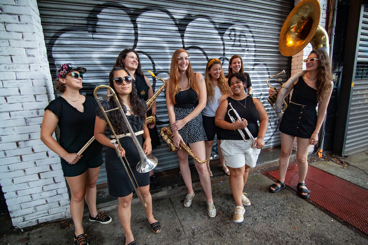 Promotional photograph of Brass Queens.