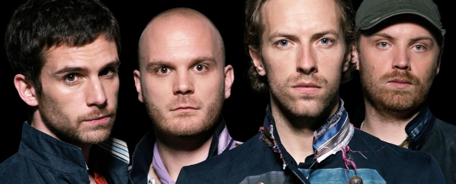 Promotional photograph of Coldplay.