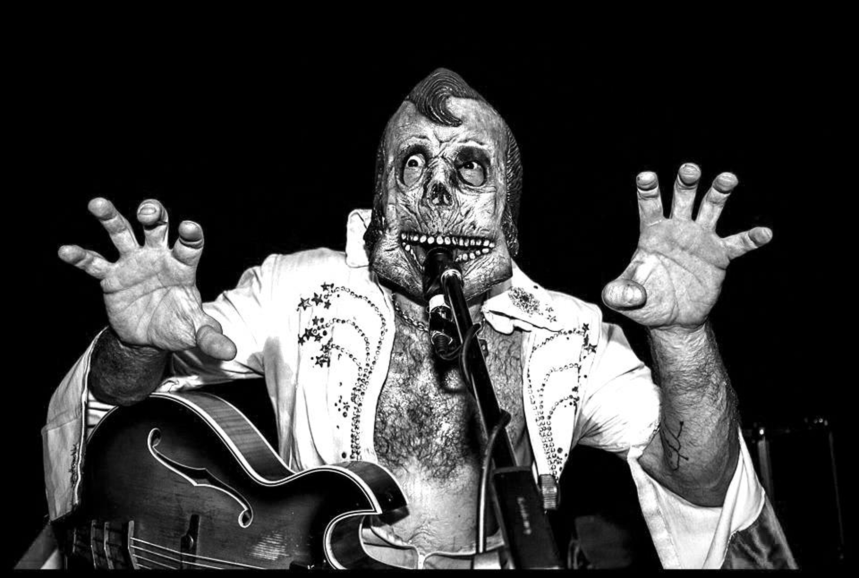 Promotional photograph of Dead Elvis & His One Man Grave.