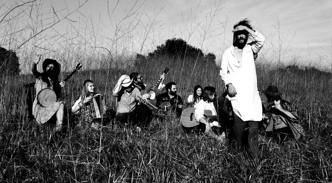 Promotional photograph of Edward Sharpe and the Magnetic Zeros.