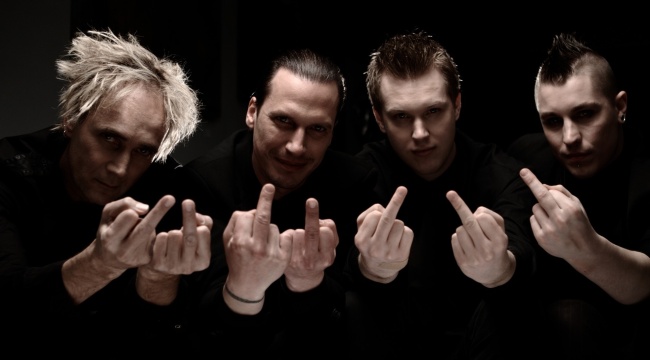 Promotional photograph of Front Line Assembly.