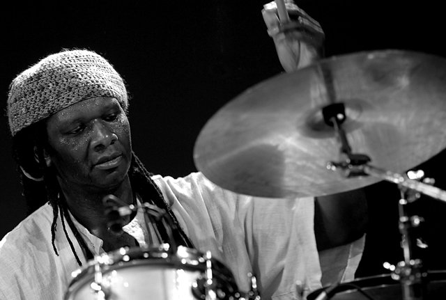 Promotional photograph of Hamid Drake.