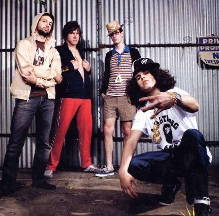 Promotional photograph of Hellogoodbye.