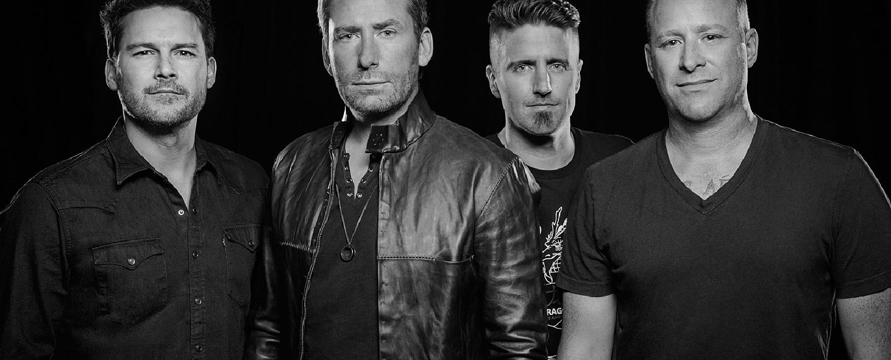 Promotional photograph of Nickelback.