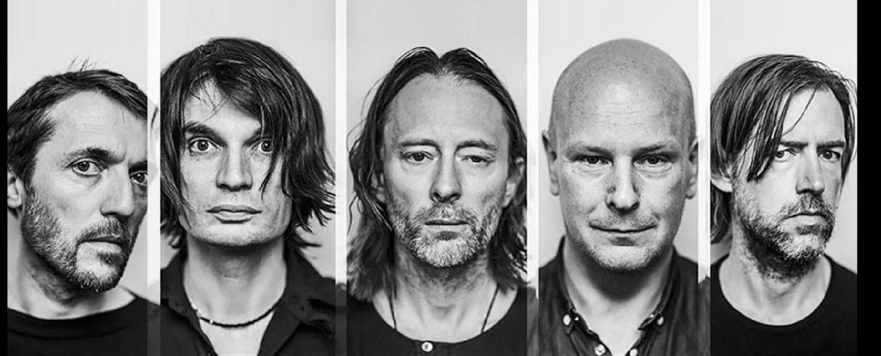 Promotional photograph of Radiohead.