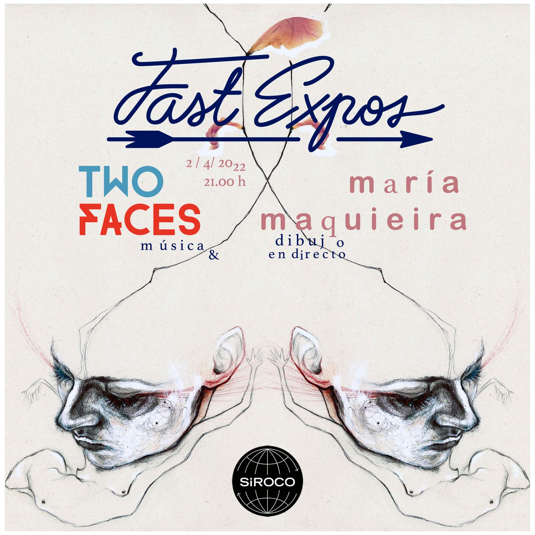 Fotografía promocional de TWO FACES & MARÍA MAQUIEIRA