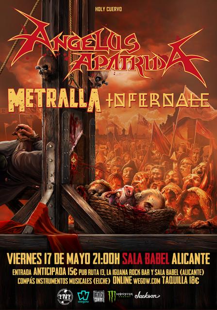 Cartel Angelus Apatrida + Metralla + Infernale en Alicante.