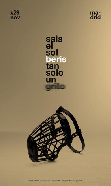 Beris estará presentándonos su disco "Tan solo un grito" en la sala El Sol de Madrid el 29 de noviembre de 2017