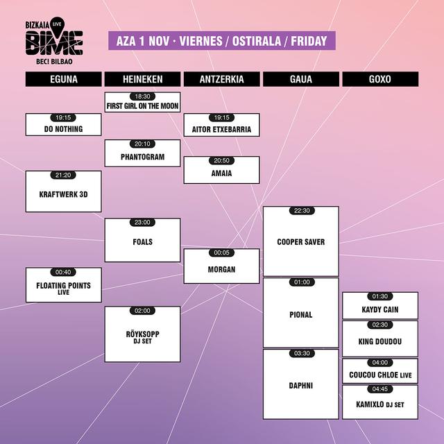 Foto de horarios de BIME 2019