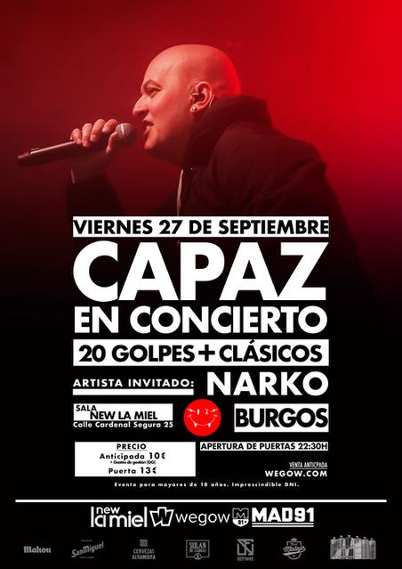 Capaz en Burgos. Sala New La Miel.