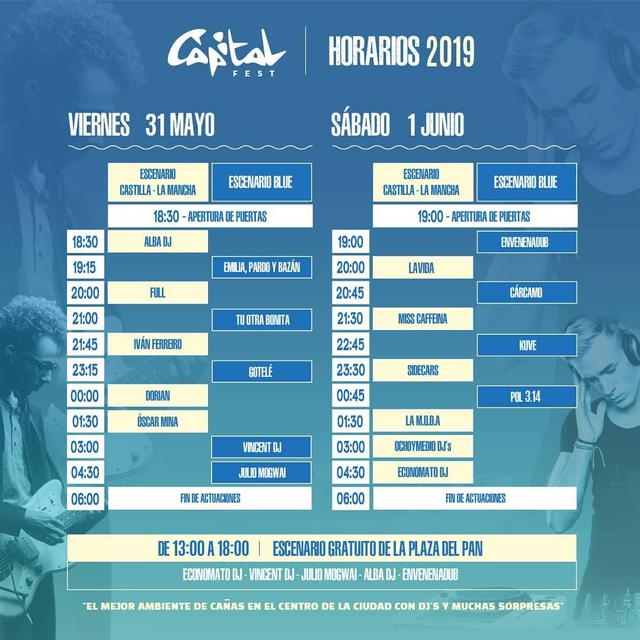 Horarios Capital Fest 2019