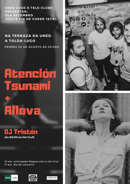 Concierto de Atención Tsunami + Allova en Lugo