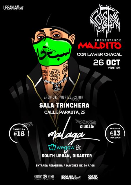 Costa actuará e la Sala Trinchera (Málaga), el Viernes 26 de Octubre a las 21,00 hrs.