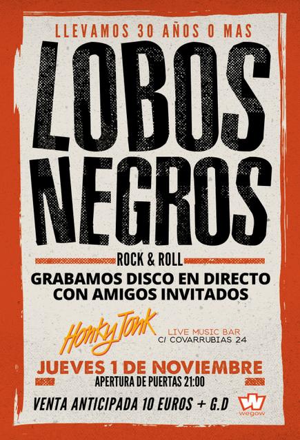 Concierto de Lobos Negros en Madrid en la sala Honky Tonk 2018