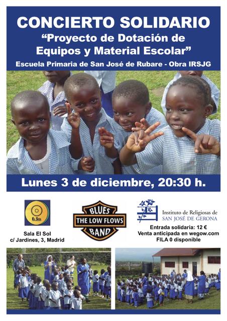 Concierto Solidario Clínica Santa Elena y Low Flows Blues Band para dotar de Equipos y Material Escolar a la Escuela de Primaria de San José de Rubare.