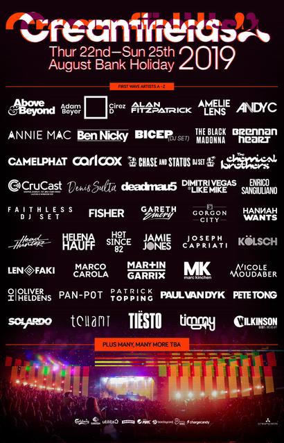 Line up Creamfields 2019