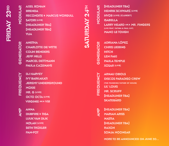 DGTL Schedule 2019 Barcelona