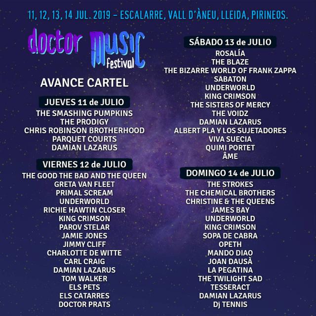 Cartel por días Doctor Music Festival 2019
