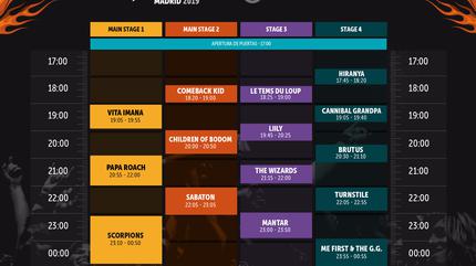 Horarios Viernes Download Madrid 2019