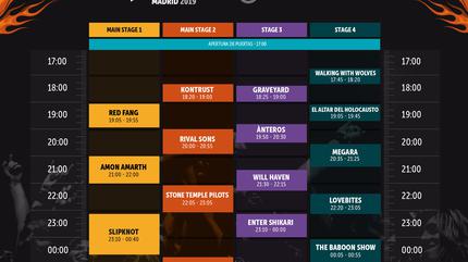 Horarios Sábado Download Madrid 2019