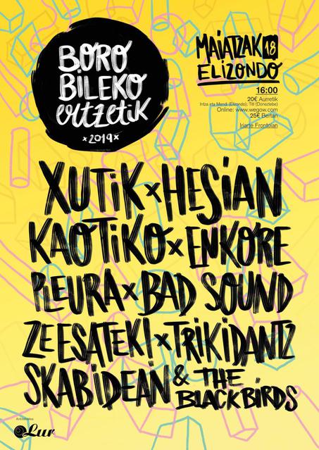 Foto del cartel del Festival Borobileko Ertzetik Jaialdia