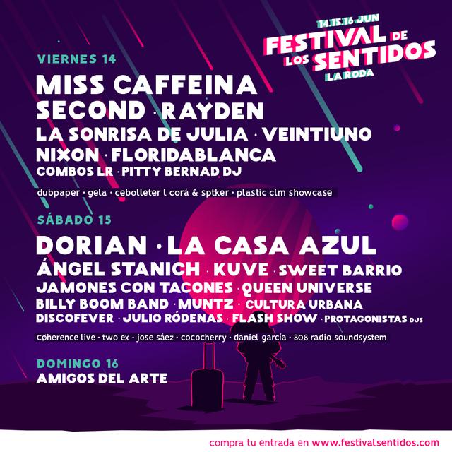 Foto del CArtel por días del Festival de los Sentidos