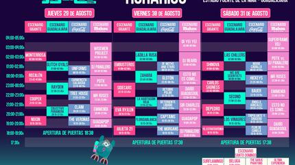 Horarios Festival Gigante 2019