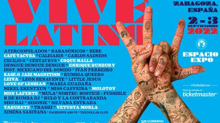 Cartel Vive Latino 2022 Zaragoza