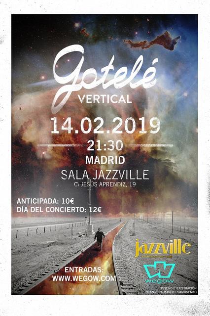 Día: 14/02/2019
Hora: 21:30
Sala Jazville (C/Jesús Aprendiz, 19; Madrid)
Entrada anticipada: 10€
Entrada taquilla: 12€