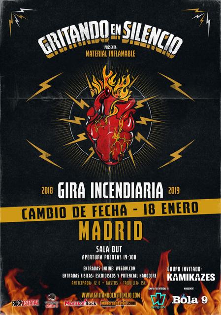 GRITANDO EN SILENCIO - MATERIAL INFLAMABLE - CARTEL GIRA