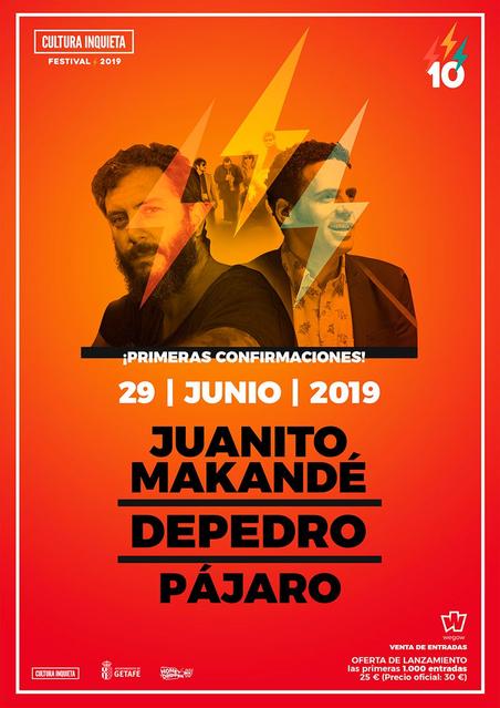 Sábado 29 de junio, en la 10a Edición del Festival Cultura Inquieta. En Getafe, Madrid.