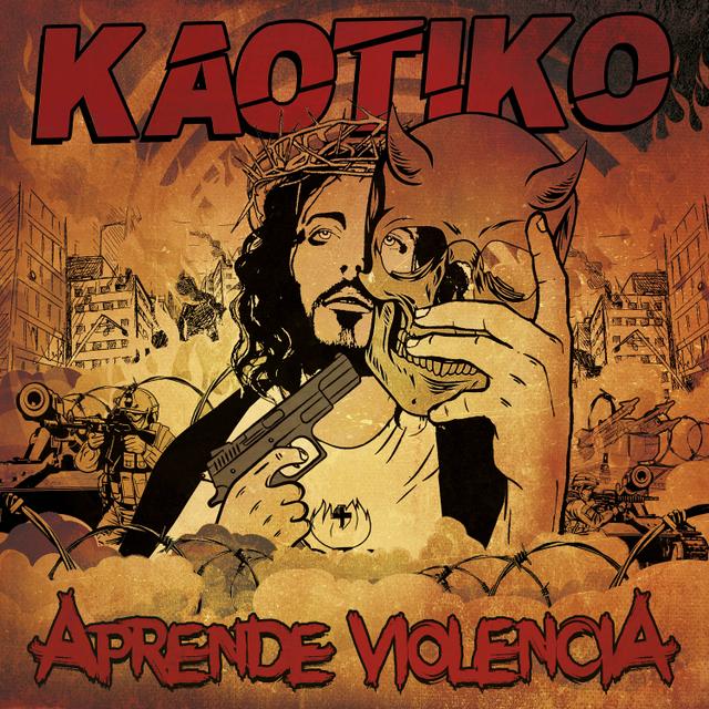 Portada del Ultimo CD de KAOTIKO titulado Aprende Violencia (Maldito Records, 2018)