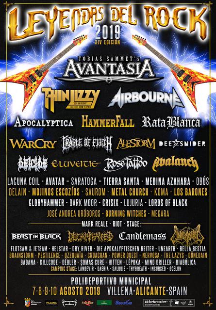 Cartel confirmaciones Leyendas del Rock 2019