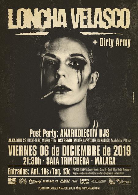 Loncha Velasco + Dirty Army en Málaga