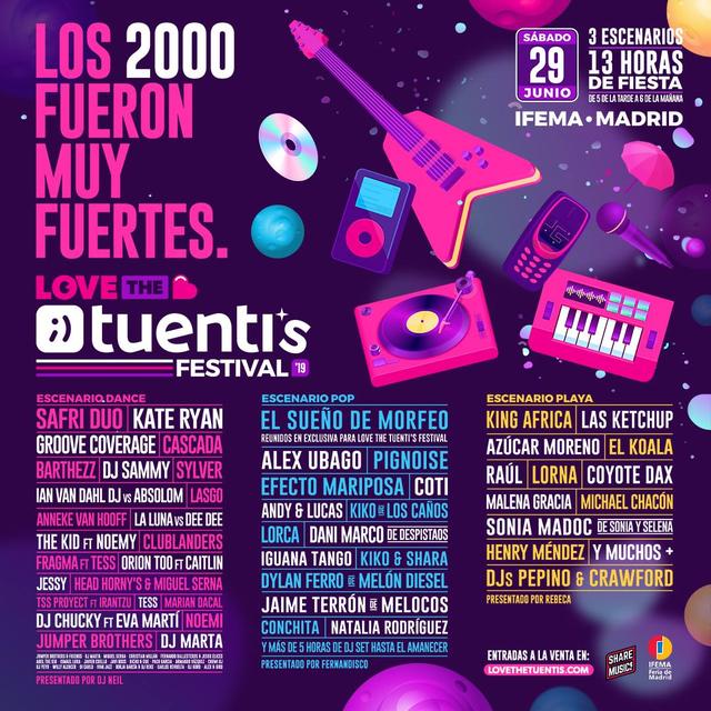Cartel artistas confirmaciones Love The Tuenti's 2019 Madrid