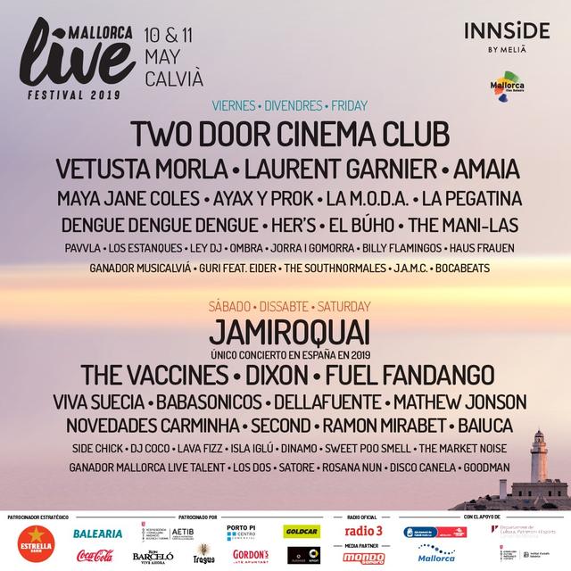 Cartel por días Mallorca Live Festival 2019