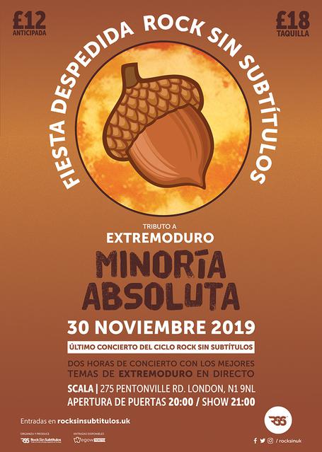 Sábado 30 noviembre 2019 / 20 horas @ Scala, Londres