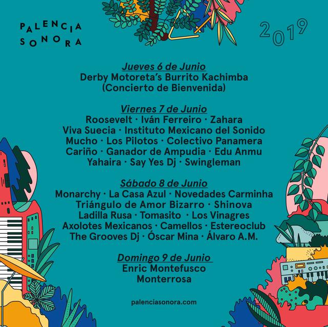 Cartel por días Festival Palencia Sonora 2019