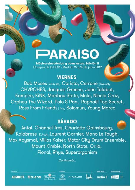 Cartel por días Paraíso Festival 2019