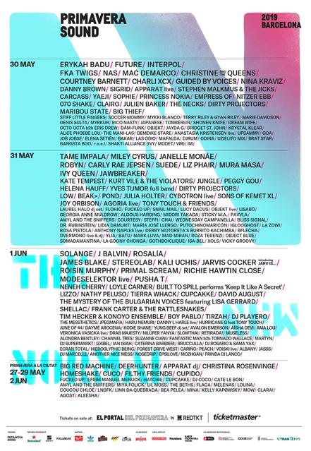 Cartel Primavera Sound 2019
