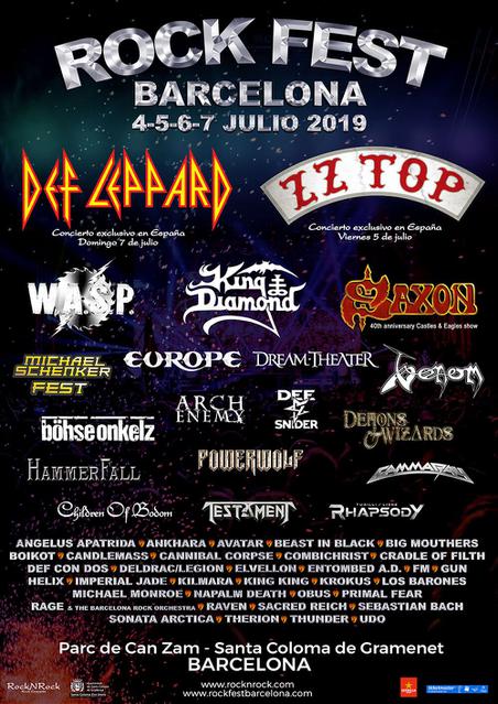 Cartel rock Fest Barcelona 2019