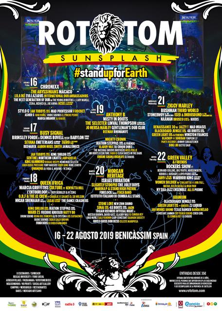 Cartel Rototom 2019 por días