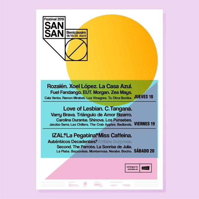 Cartel por días Sansan Festival 2019 confirmaciones