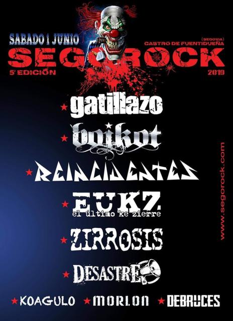 Cartel confirmaciones Sego rock 2019