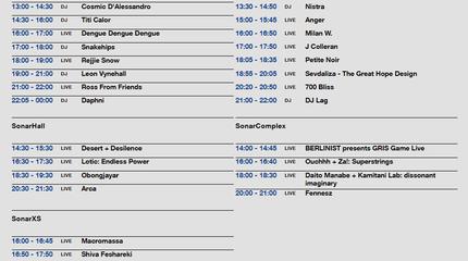 Horarios Sonar 2019 jueves
