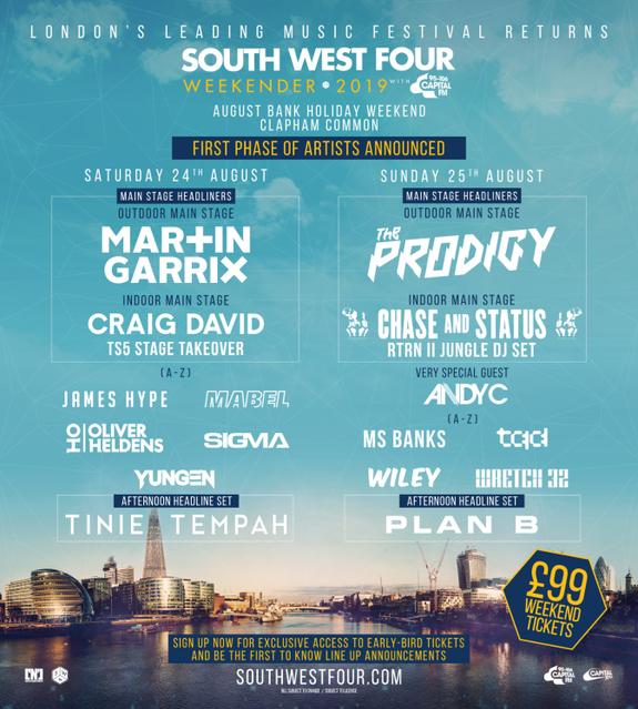 South West Four LineUp
