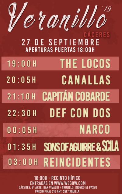 Horarios Veranillo 2019