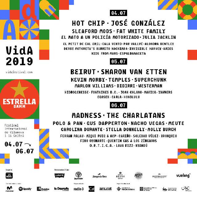 Cartel Confirmaciones Vida Fstival 2019