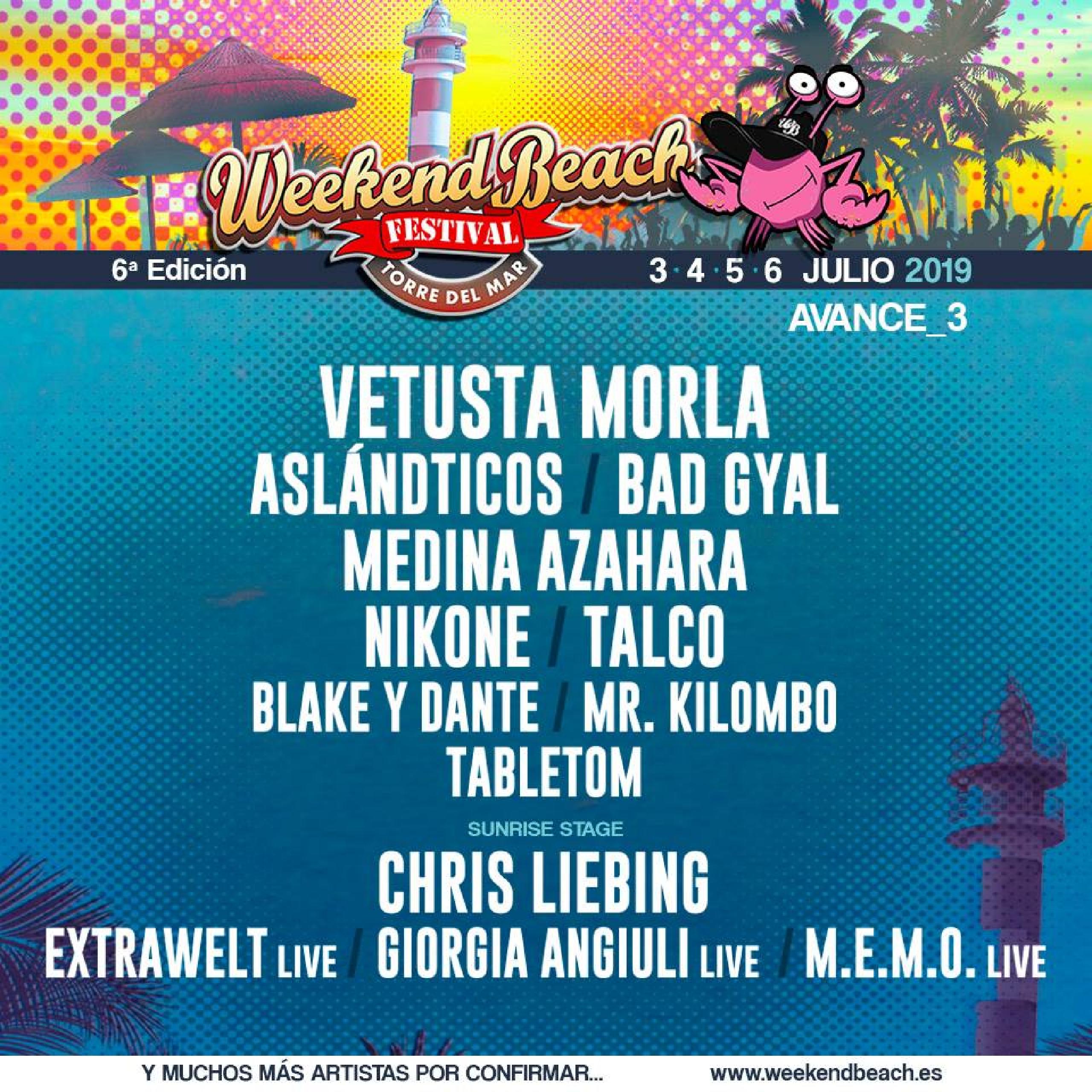 Weekend Beach Festival 2019. Entradas, cartel, grupos de Weekend Beach Festival 2019 | Wegow